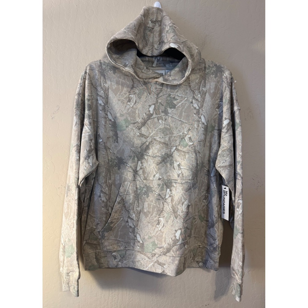 No Boundaries Hoodie Men M Light Tree Camo Pullover Sweater NEW